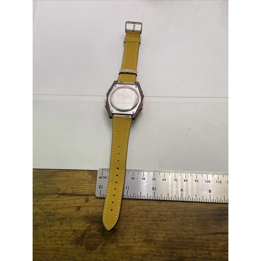 Freestyle Shark Rosegold Rhinestone Tan Leather Band Surfing Watch New Battery